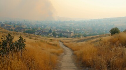 Hazy Landscape Affected by Air Pollution