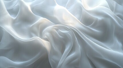 Obraz premium Gentle Translucent Waves on White Background