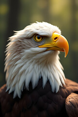 Obraz premium Close-Up of a Bald Eagle's Head: Emblem of Pride and Strength