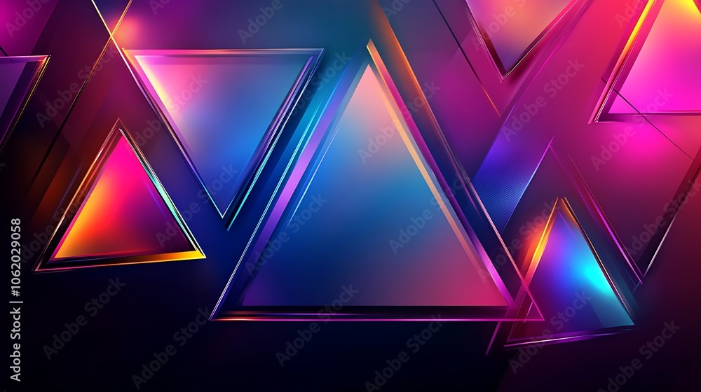 Aufkleber 3d abstract triangles in a stunning display of colors image