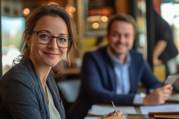 business meeting businesswoman woman office portrait job career happy businessman teamwork colleague businessperson startup creative student education project