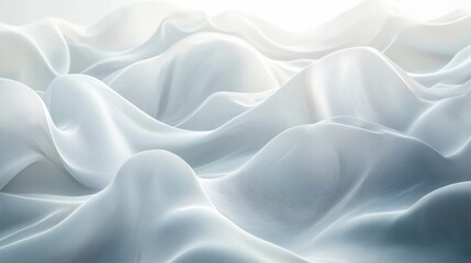 Obraz premium Soft White Fabric Flowing in Gentle Waves