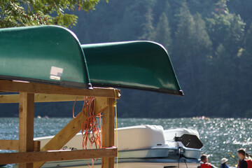 Canoes Parked Over Warm Water