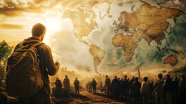 Global Missionary Journey of Faith in Jesus Christ Spreading Christian Teachings with Scripture and Map Fulfilling God's Call Worldwide