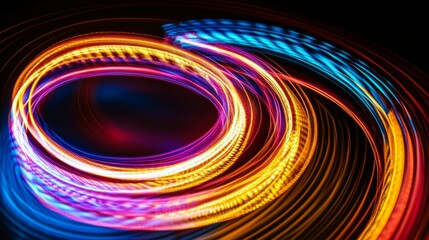 Fototapeta premium Neon light circle abstract background wallpaper