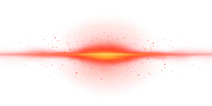 bright beam on a transparent background. pulsating orange beam. glow on the horizon. bright line