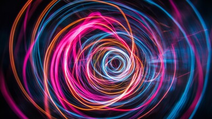 Neon light circle abstract background wallpaper