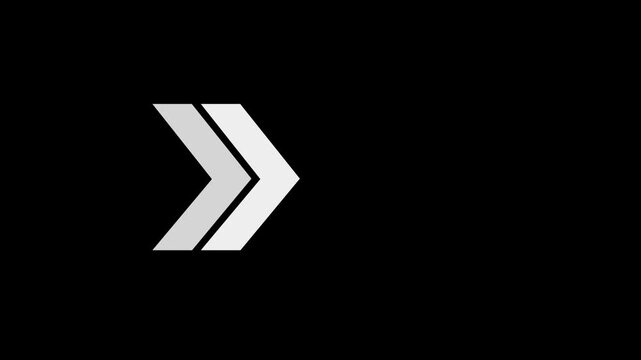 Right-directional arrow loop animation. Animated arrows for the overlay video layer. 4k animation.