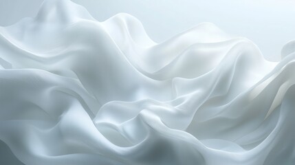 Obraz premium Soft Translucent Waves on Gentle White Background