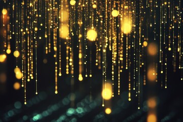 Image of luminous specks regarding data analysis shown on a black background