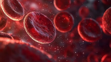Fototapeta premium Realistic Artistic Rendering of Red Blood Cells