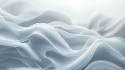 Fototapeta premium Soft Fluid Waves on a Clean White Backdrop