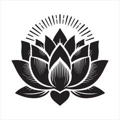 Lotus flowers vector icons. Lotus flower symbol. Lotus black line icons or a logo, icon, or graphic.