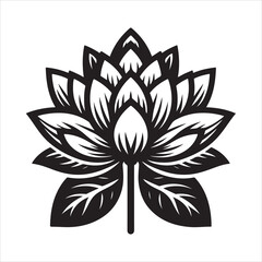 Lotus flowers vector icons. Lotus flower symbol. Lotus black line icons or a logo, icon, or graphic.