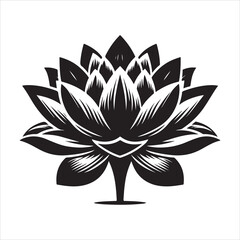 Lotus flowers vector icons. Lotus flower symbol. Lotus black line icons or a logo, icon, or graphic.