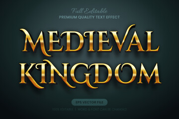 Medieval Kingdom editable text effect, perfect for vintage, royal-themed designs. Fully customizable, ideal for posters, logos, game titles, and branding projects with a medieval touch. graphic style