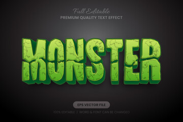 Monster Green editable text effect, font graphic style perfect for spooky, bold designs. Fully customizable and ideal for Halloween, posters, logos, and branding projects