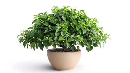 Fototapeta premium A large green plant is in a brown pot