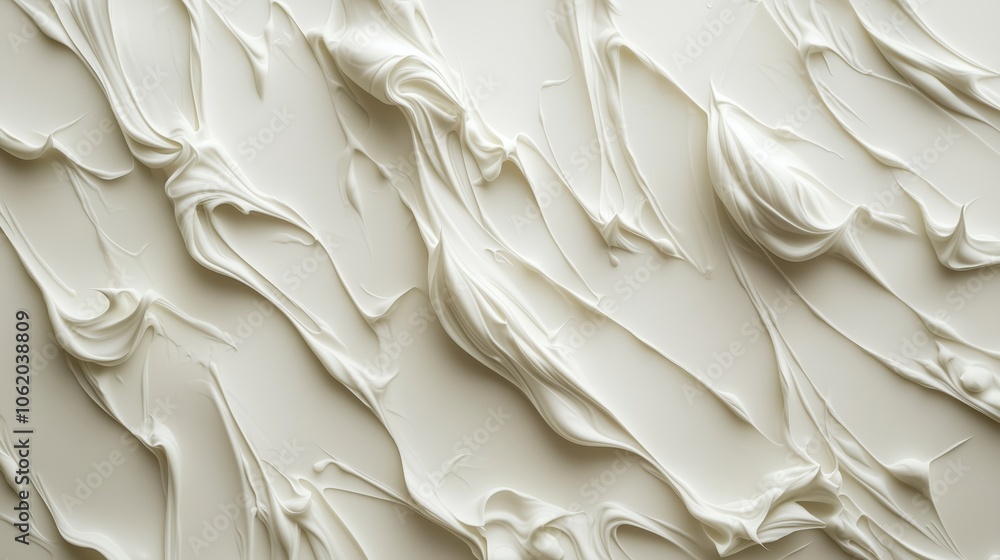 Poster smooth wavy white patterns on pure background