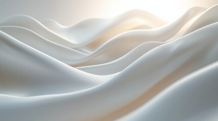 Obraz premium Smooth White Waves on Minimalist Background