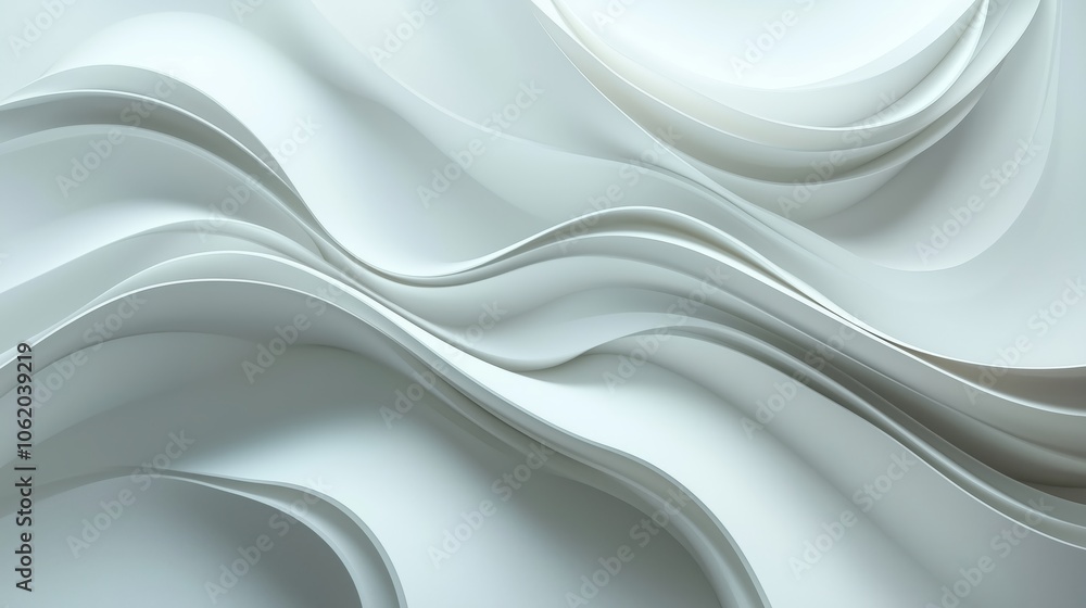 Poster smooth wavy patterns on pure white background