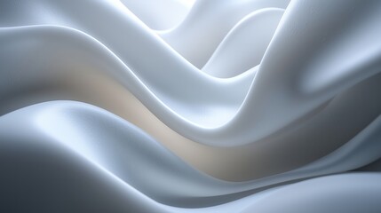Obraz premium Smooth Minimalist Wave Forms on White Background