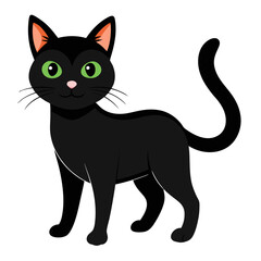 black-cat-white-background