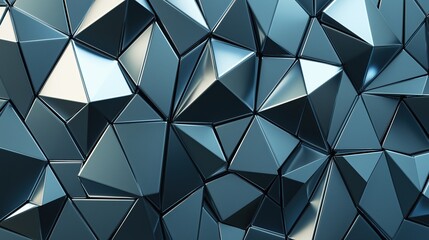 Blue and silver image with many triangles. The image is abstract and has a modern feel to it