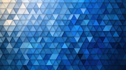 Blue background with white and blue triangles. The blue background is a gradient of blue and white, creating a sense of depth and movement