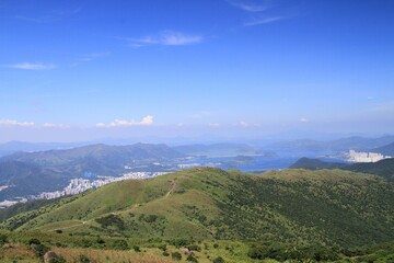 Scenic Cityscape View from Mountain Peak on a Clear Day, Tai Mo Shan, Hong Kong