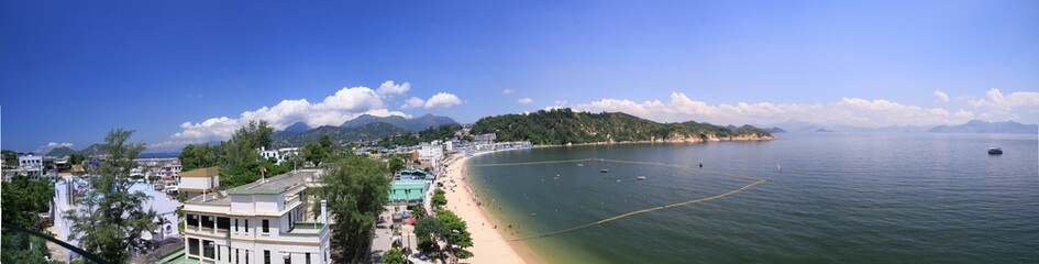 Panoramic View of the Picturesque Coastal Town, Cheung Chau, Hong Kong