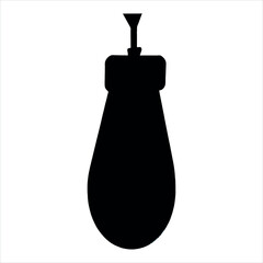 Aircraft bomb icon silhouette on white background
