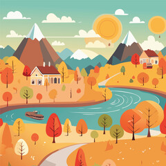 Autumn Flat Illustration