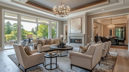 Fototapeta premium Luxurious interior photography with high-end finishes and elegant lighting