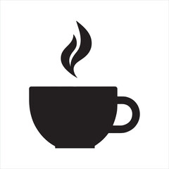 hot teacup silhouette on white background
