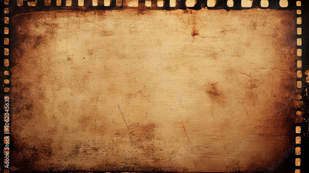 Poster The background of this image has a grungy analog 8k widescreen retro effect with light leaks, grain, and dust, with an overlay with vignette borders. A distressed photo with light leaks, grain, dust,
