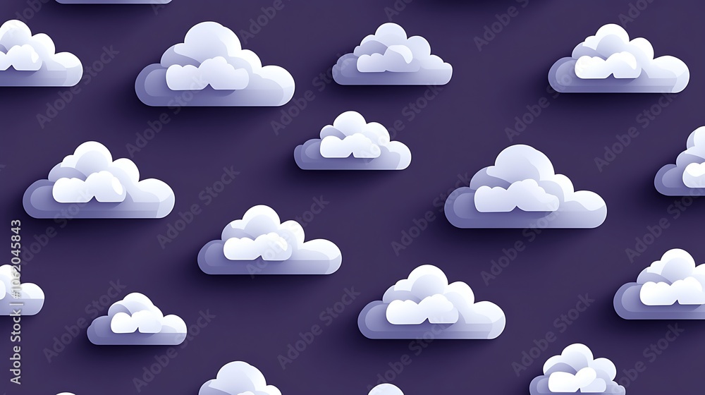 Poster soft cloud pattern in the sky background design