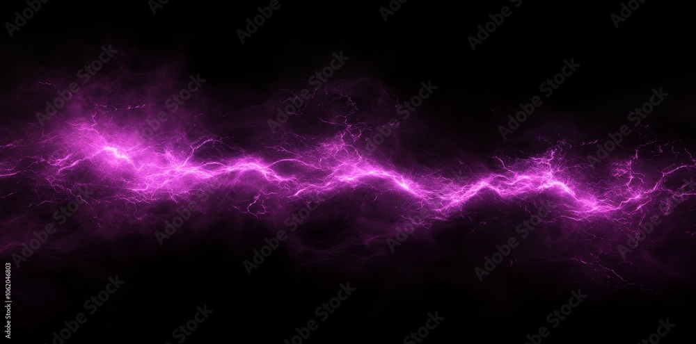 Poster lightning bolt with branches isolated on black background. electric bolt with branches.