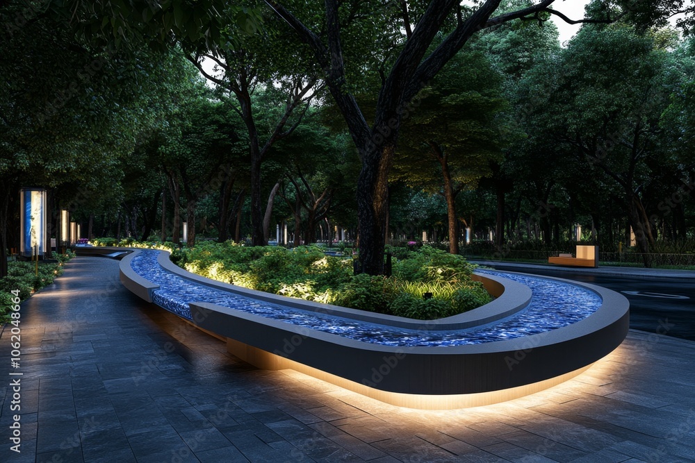 Aufkleber Digital drainage system with holographic display showing flow direction, capturing the advanced and precise side of futuristic water control, symbolizing modernity and clarity