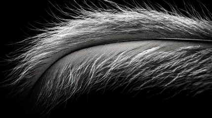 Obraz premium Close-up of a Black and White Feather with Fine Detail