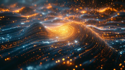 Fototapeta premium Tech AI concept controlling technological tools and intelligent robots. Development of an artificial code of ethics chips artificial intelligence science concept