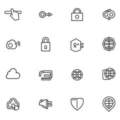 Business and promotion line art icons collection. Hand drawn line art icon. web and security icon set. Big UI icon set. Thin outline icons pack. Vector illustration.