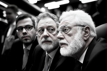 Fototapeta premium Lawyers conferring in a quiet corner of the courtroom, capturing the strategic and respectful nature of legal discussions, symbolizing clarity and cooperation