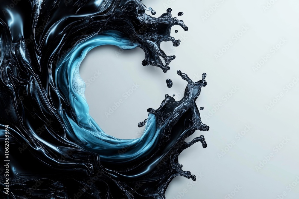 Aufkleber minimalist line art of a swirl down a drain, capturing the simple and natural flow of water in a cle