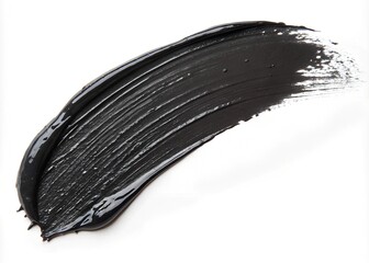 smear of creamy, liquid, black tint texture, isolated on white background
