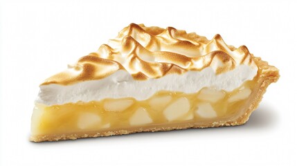 Delicious Slice of Lemon Meringue Pie with a Flaky Crust