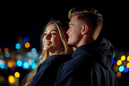 Person with a shy smile watching their crush from afar, capturing the soft and hopeful feeling of admiration from a distance, symbolizing care and quietness