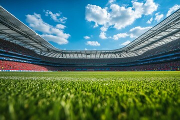 Fototapeta premium Stadium in depth from the grass photo