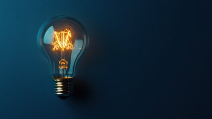 Light Bulb on Blue.