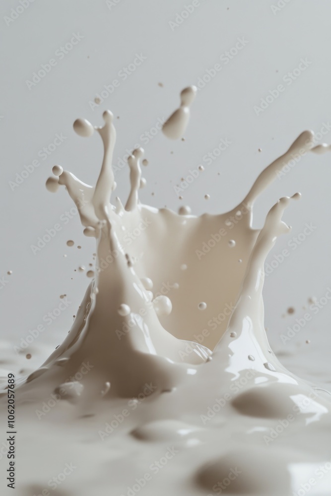 Aufkleber this image captures the essence of milk as it splashes and drops, creating a dynamic and creamy scen